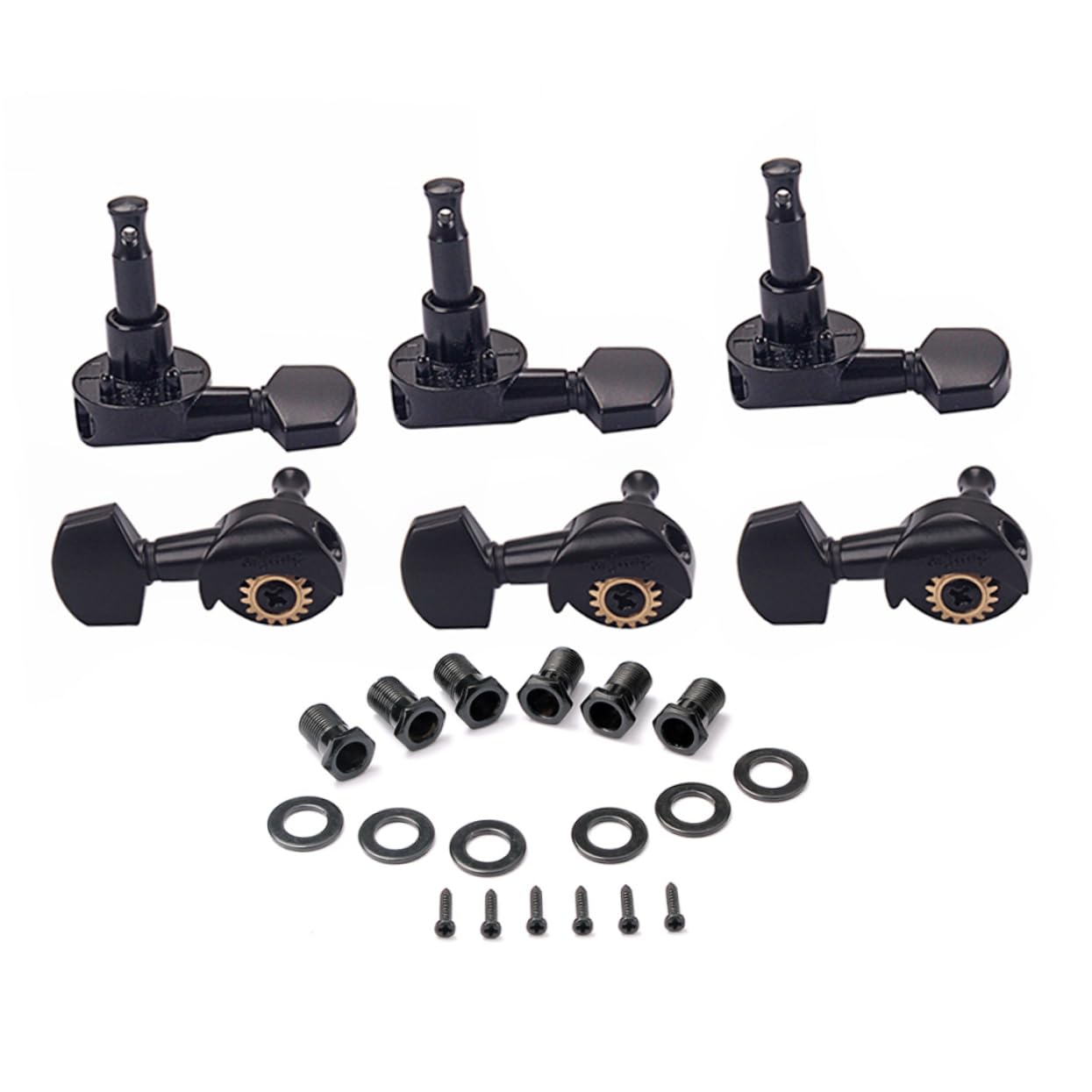 BESTonZON Replacement Guitar Tuning Keys 6pcs Gc208a Open String Tuners Metal Guitar Pegs