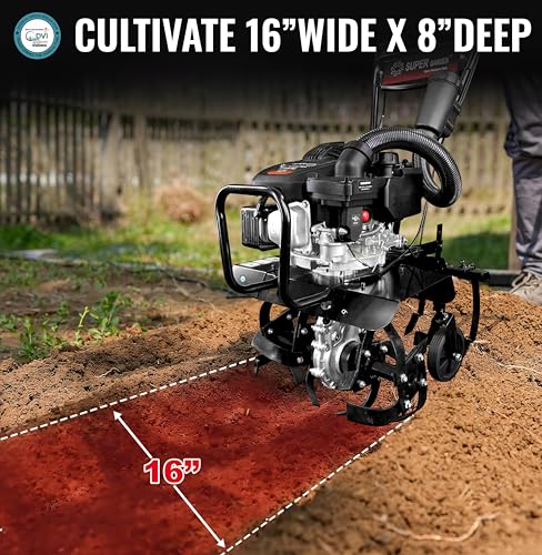 Image of DVI 150CC Tiller /Cultivator /Weeder with 4 Stroke High Power Petrol Engine for Weeding,Cultivating in Every Type of Soil | Cultivating to Prepare Soil for Planting (with Cultivator Attachment)
