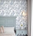 Micpolo Peel and Stick Wallpaper Blue and White Floral Wall Paper for Bedroom Blue Contact Paper for Cabinets Self-Adhesive Removable Wallpaper for Bathroom Kitchen Wall Decor 118" x 17.3"