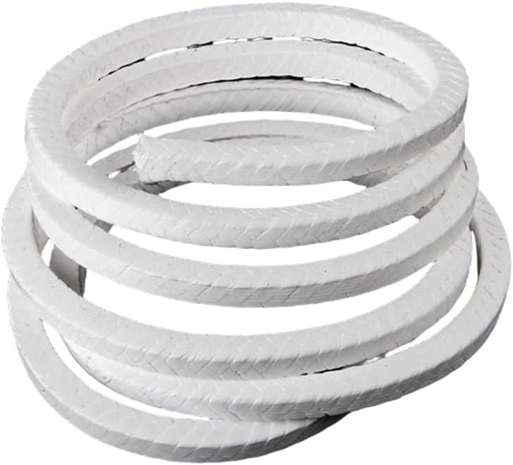 Fiber Mixed Braided Gland Packing,PTFE Compression Width 4x4mm to 30x30mm, 1M High Heat Ceramic Braid Seal Rope 1pc(4X4MM)
