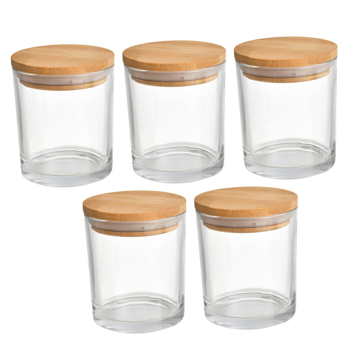 Angoily Glass Candle Jars Set 5 Pieces of Jars Lids for Aromatherapy DIY Projects