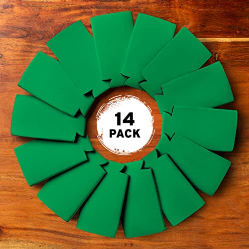 Image of Slim Can Cooler Sleeves (14-Pack) Soft Slim Can Koolie for White Claw Seltzer & Slim Beer - HTV Blanks for Vinyl Projects - Skinny Can Koolies Bulk - Tall Can Coolies for Slim Cans (Kelly Green)