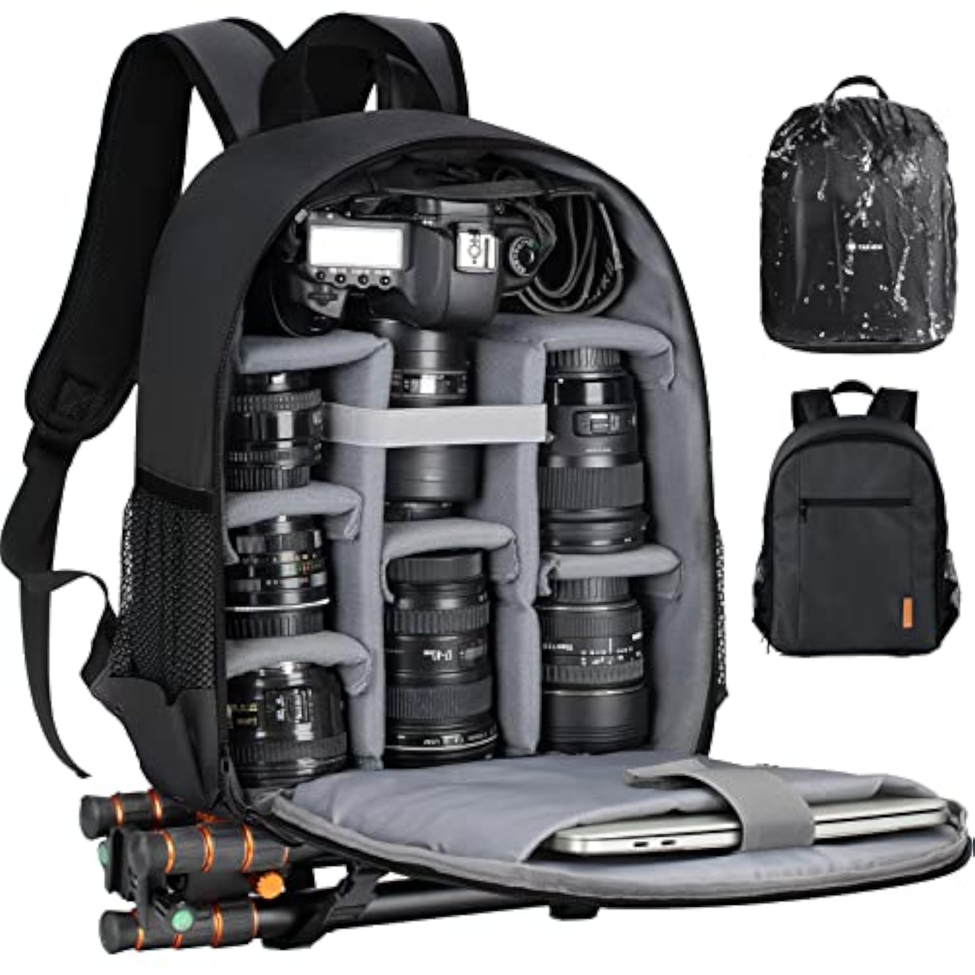 Compact Black Camera Backpack for Photographers, 12L