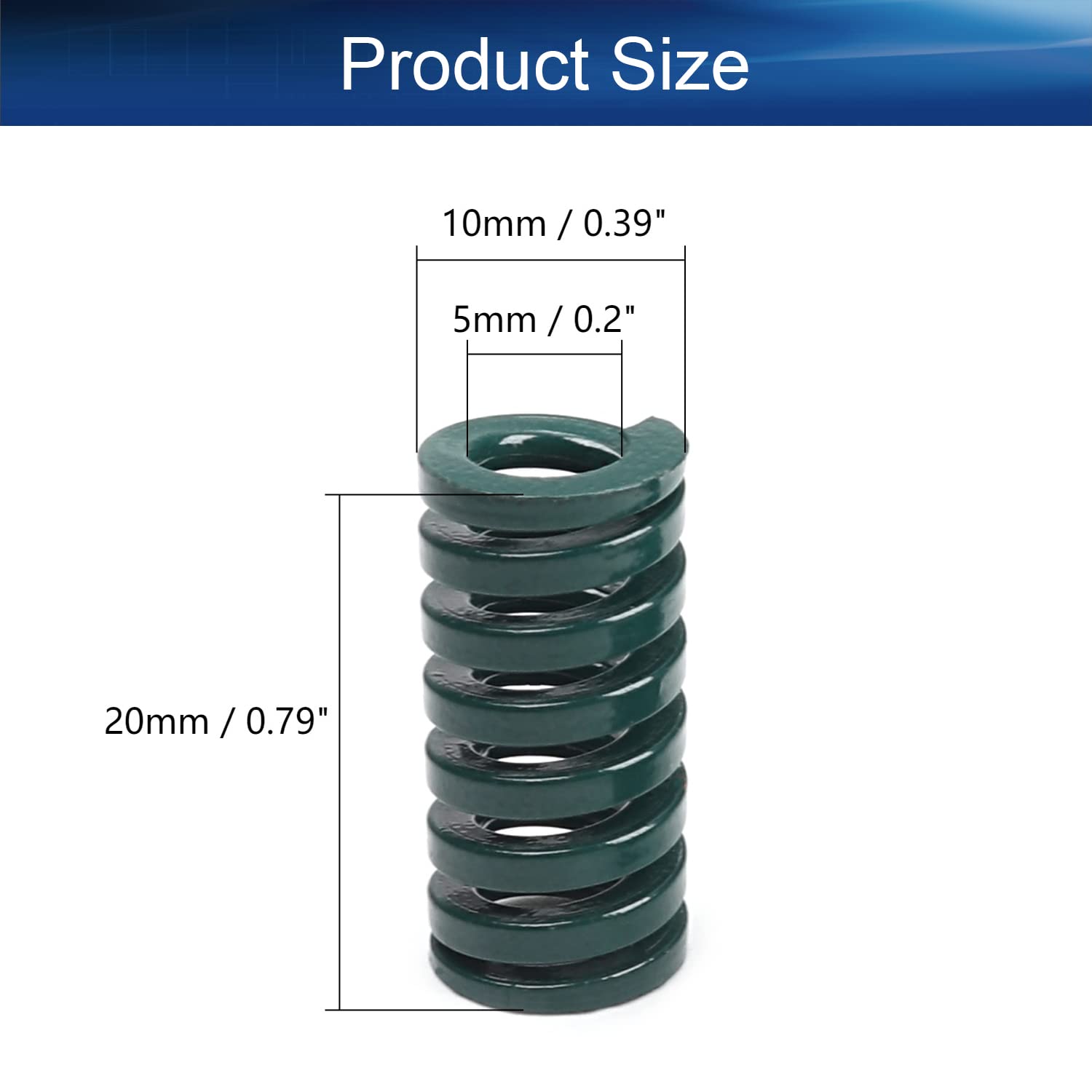 Yinpecly Druckfedern 20x10x25 Mm – 2 Stück, Blau, Aus Federstahl, Für Leichte Belastung, Für Spritzguss & 3D-Drucker