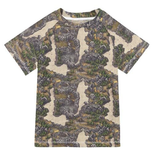 Bathing Suit Girls Short Sleeve Little Girls Swimsuit 7T Game Map