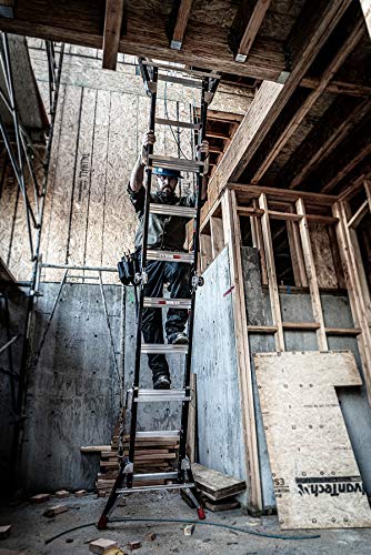 Little Giant Ladders, Dark Horse, M13, 7-11 foot, Multi-Position Ladder, Fiberglass, Type 1AA, 375 lbs weight rating, (15143-001)