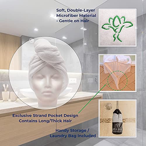 SPA DAY Toalha de cabelo de camada dupla de microfibra Spa Wrap (Zen)