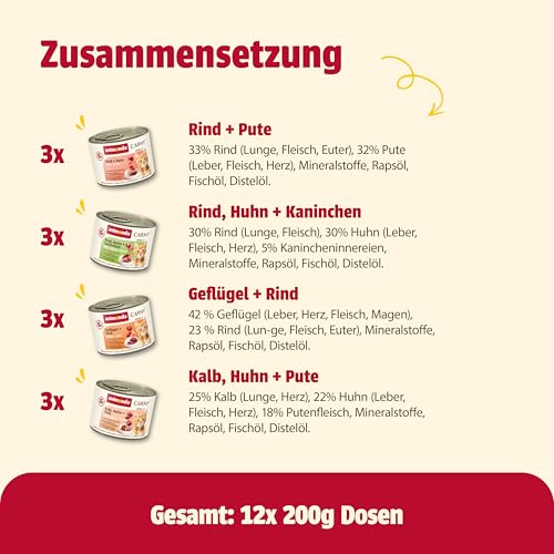 animonda Carny Kitten Variation für Katzenkinder (12 x 200 g), Kitten Nassfutter für wachsende Kätzchen, Katzenfutter ohne Getreide und Zucker, Katzennassfutter mit 100 % frischen Zutaten
