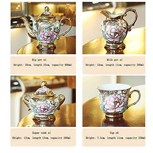 Nfguy Coffee Cups Set Ceramic Mugs Porcelain Plates Spoons Pot Sugar Bowl Afternoon Tea Teaware #TOP4