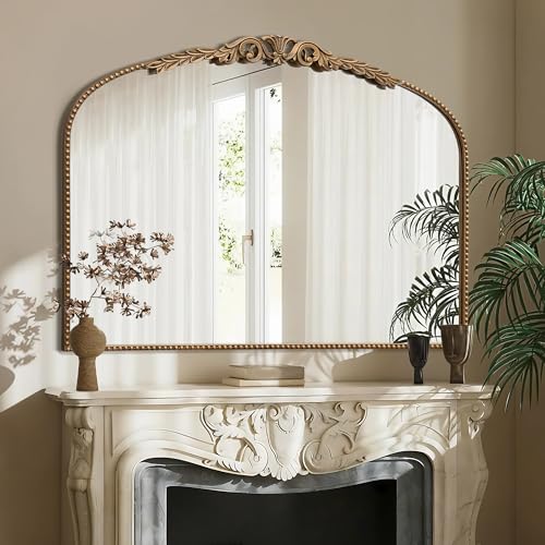 Besdomus Gold Baroque Arched Mirror