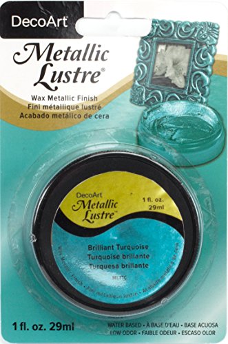 DecoArt Metallic Lustre Cera Acabado 1 oz Brillante Turquesa Cover