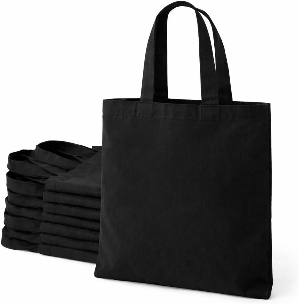 6 & 12 Pack Tote Bags - Reusable Shopping Bags for Women - 15 x 16