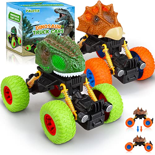 Toddler Toys Cars Kids Toys for 2 3 4 5 6 7 8 Year Old Boys: Pull Back Dinosaur Toys for Kids 3-5 | Toddler Boy Toys Age 4-5 Two Mode Monster Trucks for Boy Toys Christmas Birthday Gifts for Kids