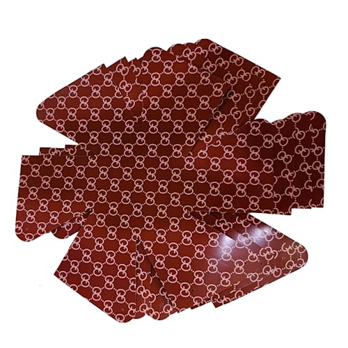 Image of Oasis Pack of 10 Flower Bouquet Gift Bags with Handles | Valentine's Day Gifting Bags for Her & Him | Goodie Bags for Wedding Return Gifts, Birthday, Bridal & Baby Shower | 14 x 15 x 12 cm | Red