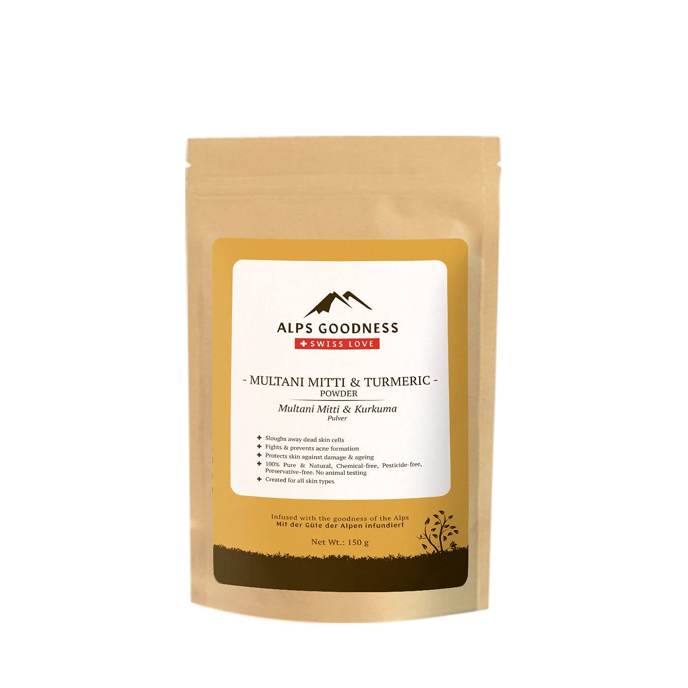 Alps Goodness Multani Mitti & Turmeric Powder (150) - Face Pack Powder for Anti-Ageing and Acne Prone Skin - 100% Pure & Natural