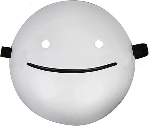 XGS Máscara de ensueño con sonrisa blanca de Halloween, máscara de fiesta de máscaras, mismo estilo para video musical, máscara de ensueño (8.9 in),