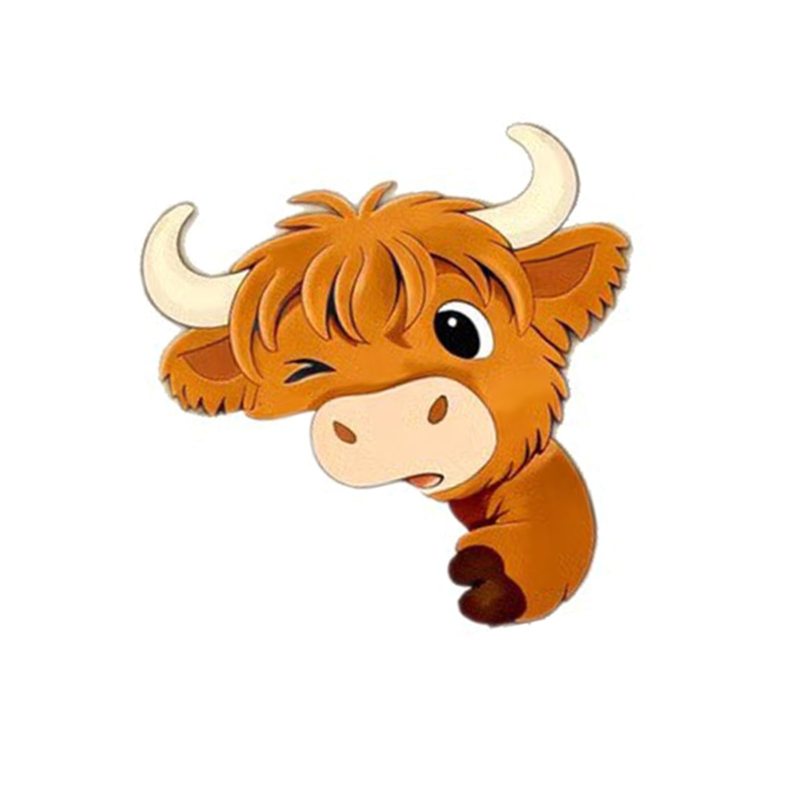 Happy Farm Cattle Wall Sticker Peeking Cow Decal Wonderful Country Themed Home Height Cow Wall Sticker