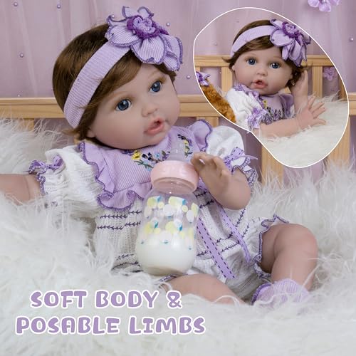 Milidool Lifelike Reborn Baby Dolls - 22 Inch Realistic Reborn Baby Dolls Girl, Real Looking Newborn Real Life Baby Dolls with Complete Accessories, Perfect for Cuddling, Playtime, and Gift Giving - Image 8
