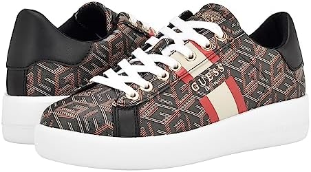 GUESS Women's REYHANA Sneaker, Black Multi 007, 9 | Image 5