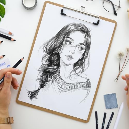 MARTCOLOR Charcoal Drawing Set, 19 Pieces, Black & White Charcoal Pencils for Drawing, Sketching, Shading, Blending, Artist Pencils for Beginners & Pro Artists - Thumbnail 5
