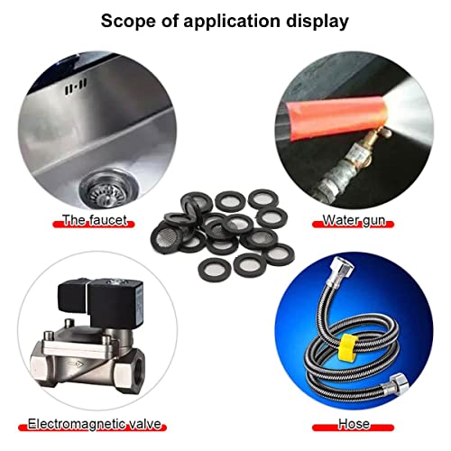 Siebdichtung,Duschkopf Dichtung,Dichtung Filternetz,Schlauchdichtung Filternetz,Dichtung Gummidichtring mit Sieb,Duschkopf Edelstahl Dichtung Gummi Scheibe,für Gartenschlauch,Wasserhahn,20mm,20 PCS