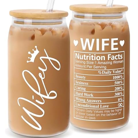 Valentines Day Gifts for Her Wife, Gifts for Women Her Mom Mama Stepmom Mother In Law, Mothers Day Gifts for Wife from Husband, Anniversary Birthday Gifts for Mom Women Presents - Can Glass 16OZ Cover