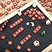 Fiwochic 100 Pcs Maroon Wood Magnetic Letter Tiles Alphabet Letters Tile Magnet DIY Wooden Gift Decoration for Fridge Refrigerator Learning Decorative Game Board