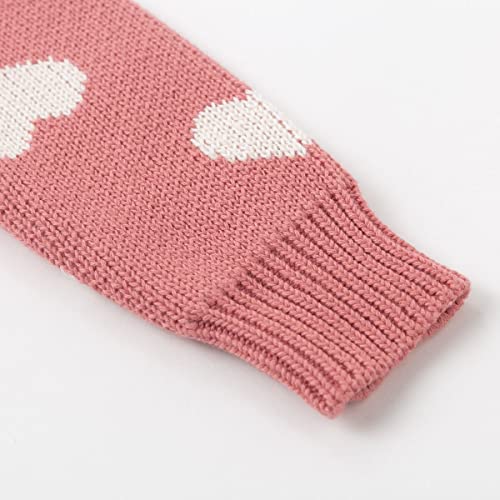 Simplee Kids Baby Girls' Valentine's Sweater Pink Pullover Coat Cotton Sweater Patterns To Knit Heart For Autumn Fall And Winter 3-6 Months #TOP5
