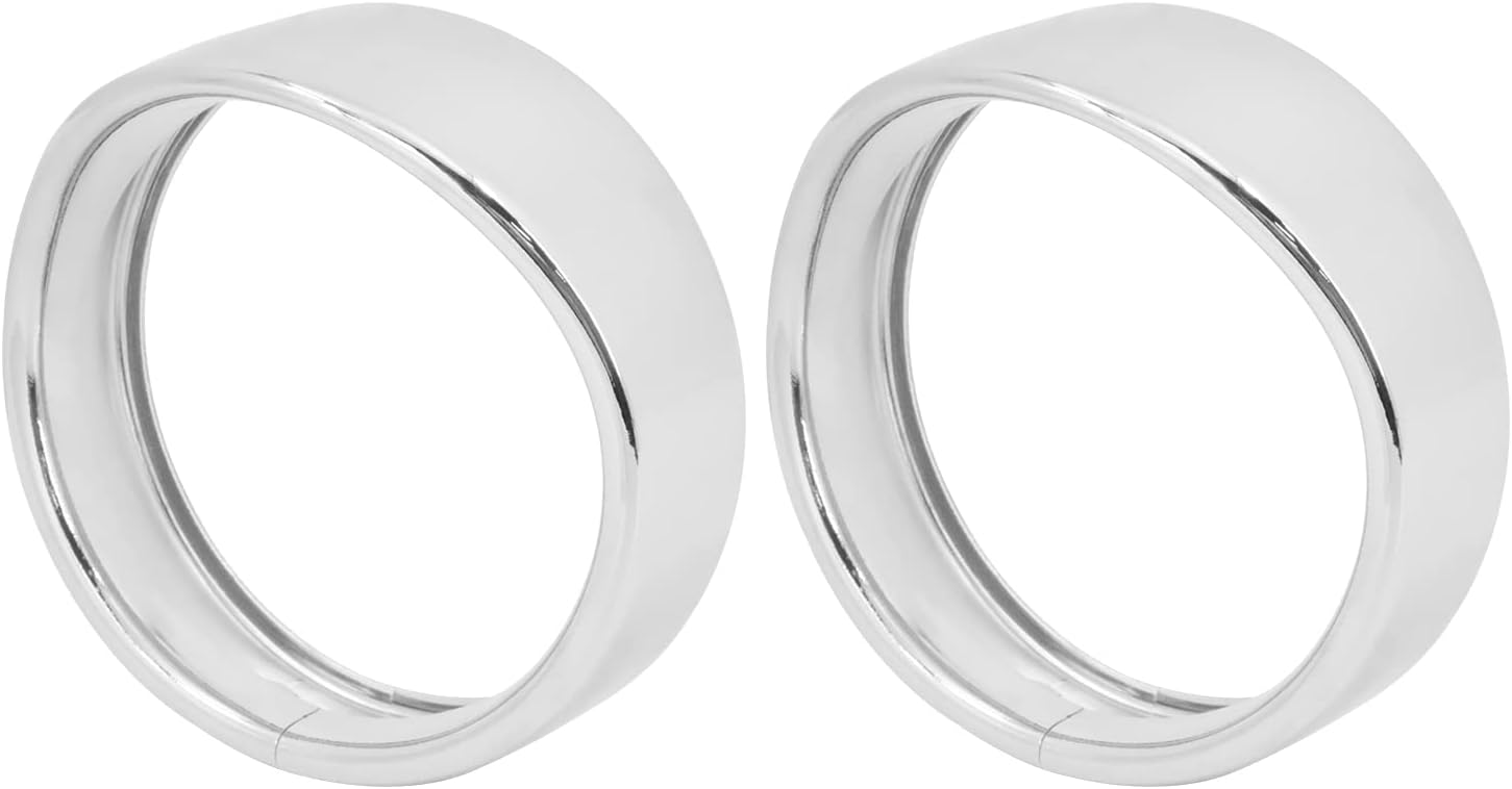 Motorcycle 4.5'' Auxiliary Fog Light Trim Ring Cover 4 1/2" LED Passing Lamp Trim Rings Visor Style Fit for Harley Touring Electra Glide Road King (Chrome)