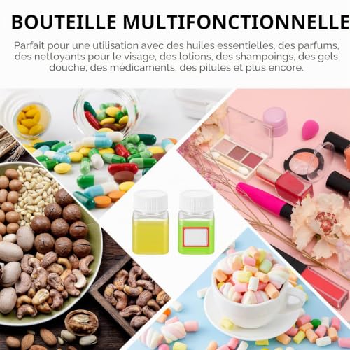 14 Pièces Flacons en Plastique avec Bouchon à vis, 50ml Bouteilles de Voyage Portables, Bouteilles Récipient Cosmétiques Transparents pour Voyage, Shampoing, Lotion, Liquides, avec 1 Autocollants – vue 7