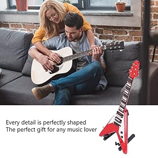 Agatige Guitare Miniature en Bois, modèle de Guitare électrique Rouge V Mini modèle de Guitare avec Support pour… - Les Beatles, Paul McCartney, John Lennon, RIngo Starr, George Harrison Agatige Guitare Miniature en Bois, modèle de Guitare électrique Rouge V Mini modèle de Guitare avec Support pour… – Image 7