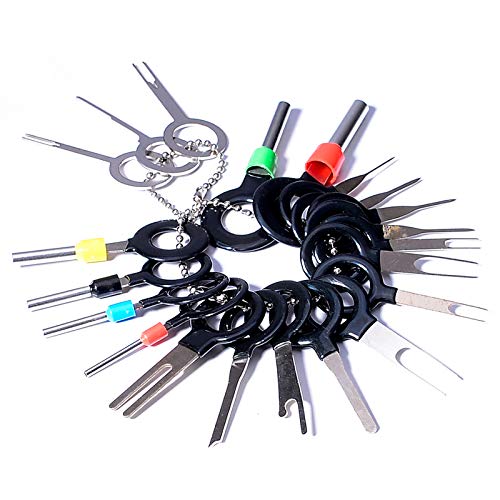 Febrytold 21Pcs Terminals Removal Key Tools Set for Car, Auto Electrical Wiring Crimp Connector Pin Extractor Puller Repair Remover Key Tools Set for Most Connector Terminal