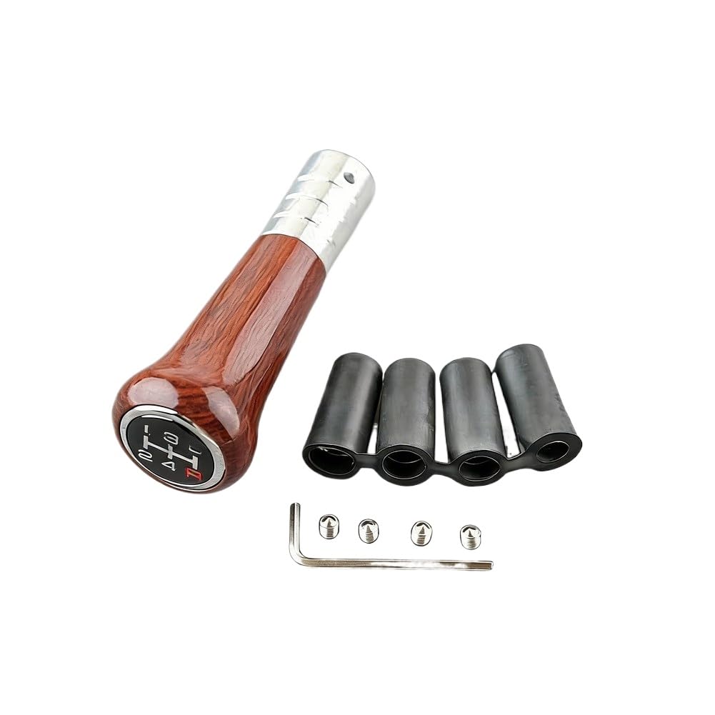 Zatbshwhy Ships From: China Mainland; Style A Manual Shift Knob 5-Speed Wood-Grain With Adapter Compatible With Car(Ships From: China Mainland; Style A)