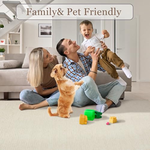 GarveeHome 5x7 Area Rugs for Living Room, Washable Minimalist Area Rug for Bedroom Soft Low Pile Solid Color Carpet Rug for Home Office Decor Beige by GarveeHome - Image 8