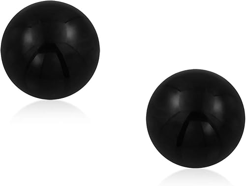 Miniatura 8 de Pendientes de tuerca de bola de cuentas redondas simples de 065 pulgadas para mujeres para adolescentes plata de ley 925 más colores Gema Piedra