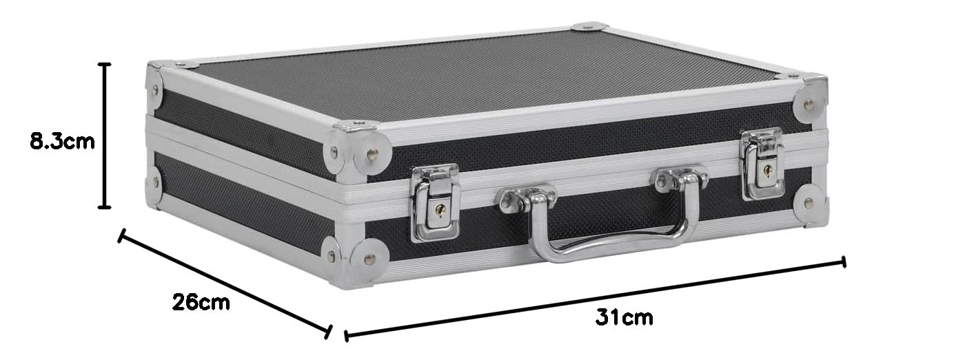 vidaXL Maletín para Armas de Aluminio y ABS con Cerradura Llaves Negro