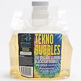 Atomic Bubbles: Tekno Bubbles 64oz Smart Pouch Refill - Gold - UV Blacklight Glow Bubbles, Glow Parties, Indoor & Outdoor, Safe for Kids, Non-Toxic