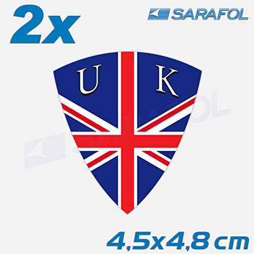 2x UK Sticker (Nr.104) United Kingdom of Great Britain 4,5 x 4,8 cm