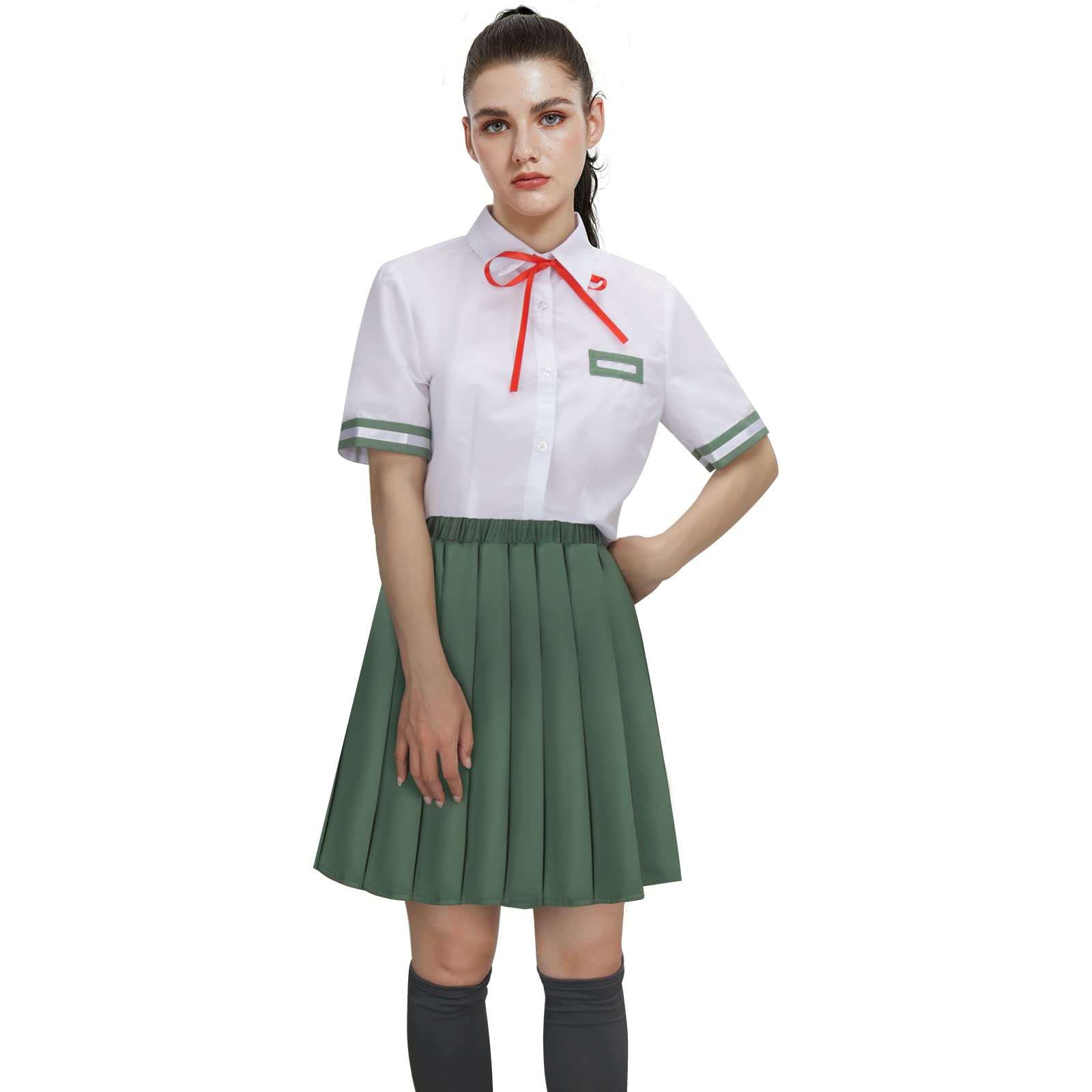 LIKUNGOU Suzume no Tojimari Disfraz JK Uniforme Escolar Niñas Marinero Falda Plisada con Calcetines Anime Japonés Cosplay Traje Vestido para Mujer