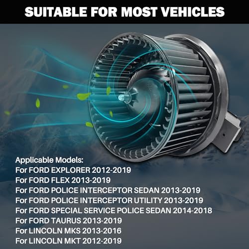 Image of 700274 AC Heater Blower Motor Fan Front Fit for Ford Explorer Flex Police Interceptor Sedan 2013-2019, for Lincoln MKS 2012-2016, MKT 2012-2019, PM9393, BM9393C, 2311827, SK700274, MM1097