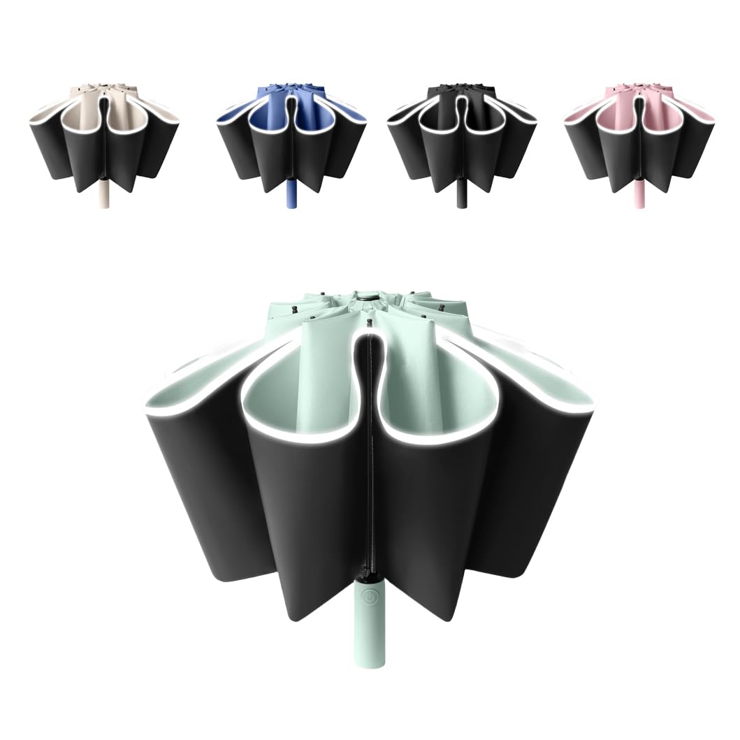 erised's bifrostTravel Folding Inverted Reverse Umbrella Compact Windproof/Waterproof Auto Open/Close,10 * 2 Ribs Portable Golf Parasol,Outdoor Rain/Sun/99 UV Protection/UPF 50 UV Blocker