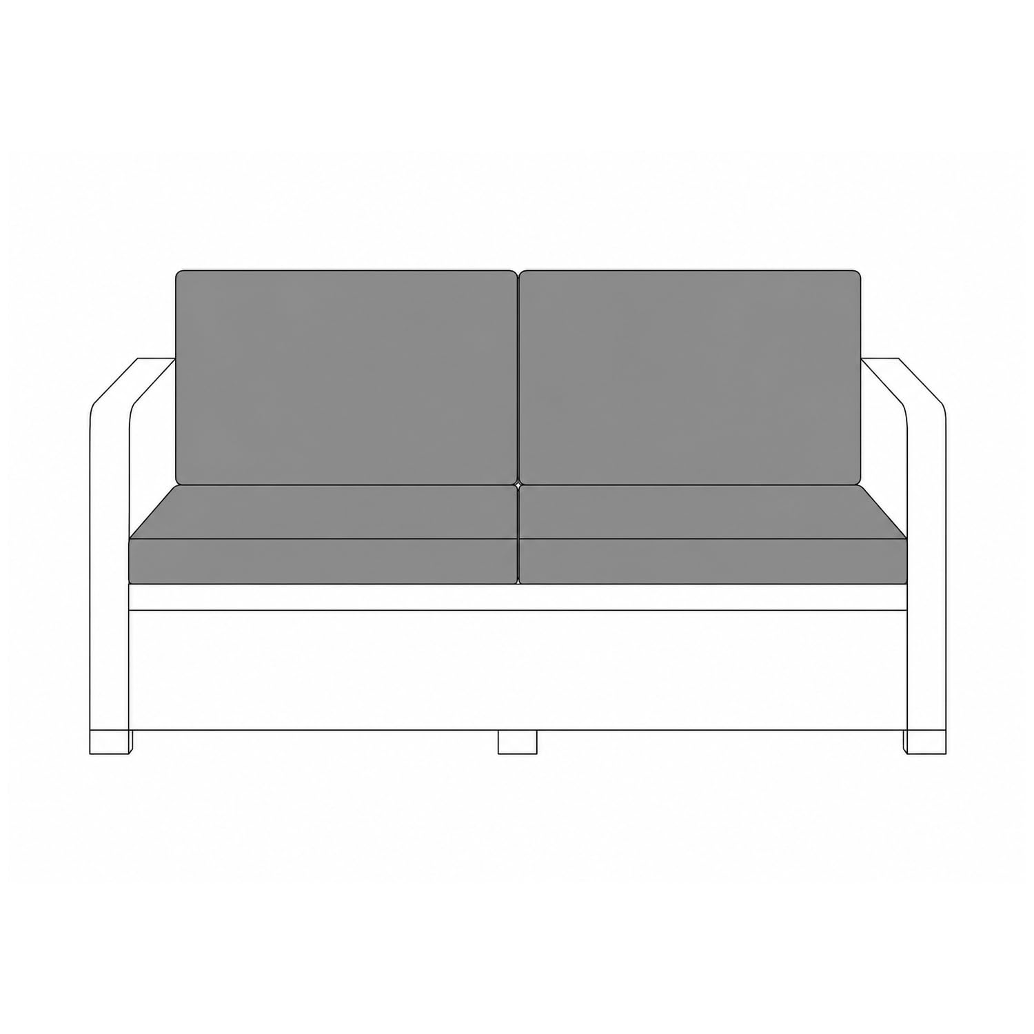 David & Amaya Rattan Garden Sofa Chair Patio 2, 3 or 4 Seater Outdoor Thick Padded Comfy Seat Cushions Set Only (Furniture Not Included) Water-Resistant Removable Cover (4 Pc Charcoal 2 Seater)