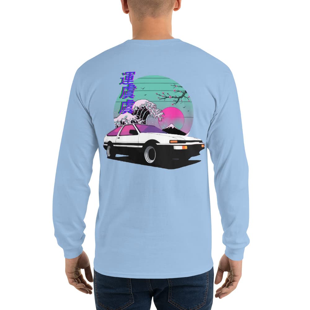 AE86 Vaporwave Aesthetic JDM Tuner Car Drift Racing męska koszulka z długim rękawem