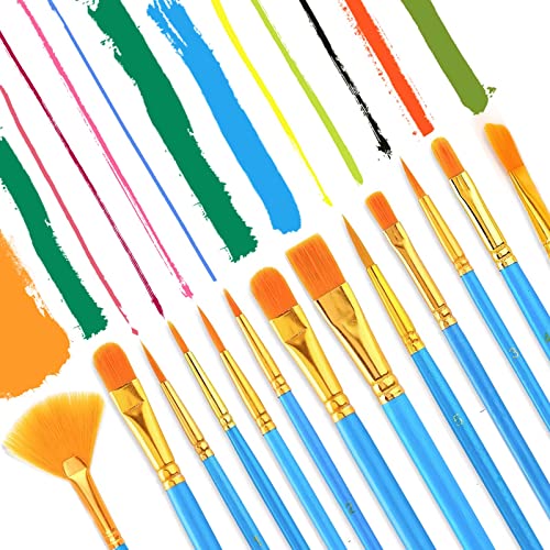 Image of AROIC Acrylic Paint Brush Set, 100Packs / 1200 pcs Paint Brushes Bulk | Acrylic Painting, Nylon Hair Brushes for All Purpose Oil Watercolor Painting Artist Professional Kits