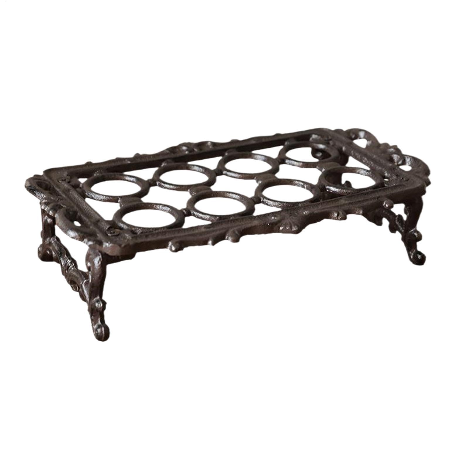 Soporte para huevos para encimera, retro, decoración del hogar | Robusto soporte para huevos de hierro fundido | Para encimera, mostrador, cocina, dormitorio, restaurante, granja, Navidad, Pascua