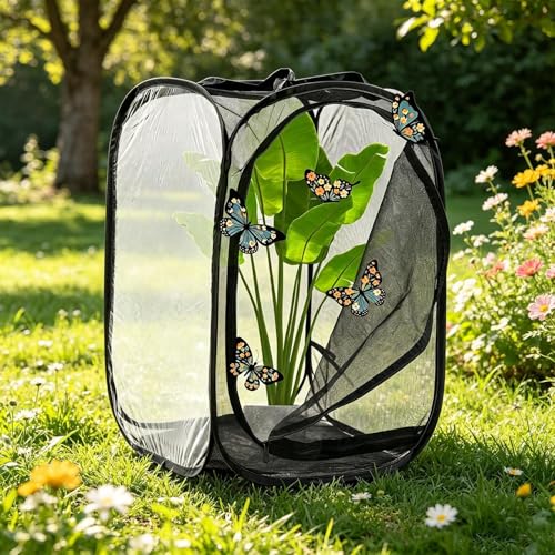 Vivero de mariposas portátil para proteger orugas en árboles frutales 4
