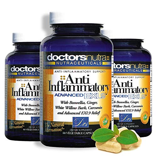 (Pack of 3) Natural Anti-Inflammatory Advanced Pain Support by Doctors Nutra Nutraceuticals for Joints, Swelling and Stiffness with Turmeric, Curcumin, Enzymes and Boswellia - Vegetarian, no Gluten