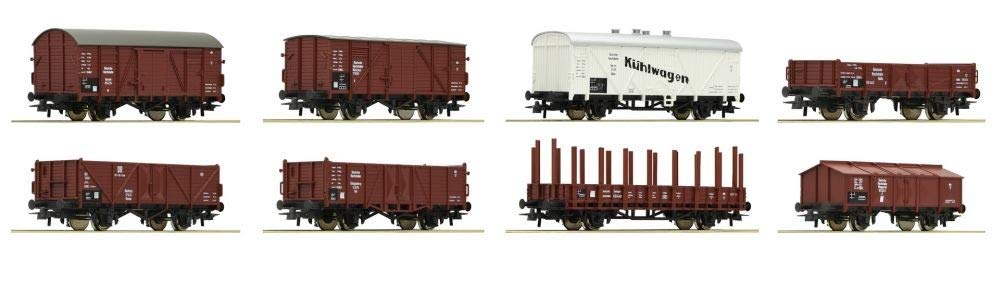 H0 RO 8ER-SET GÜTERWAGEN DER DRG
