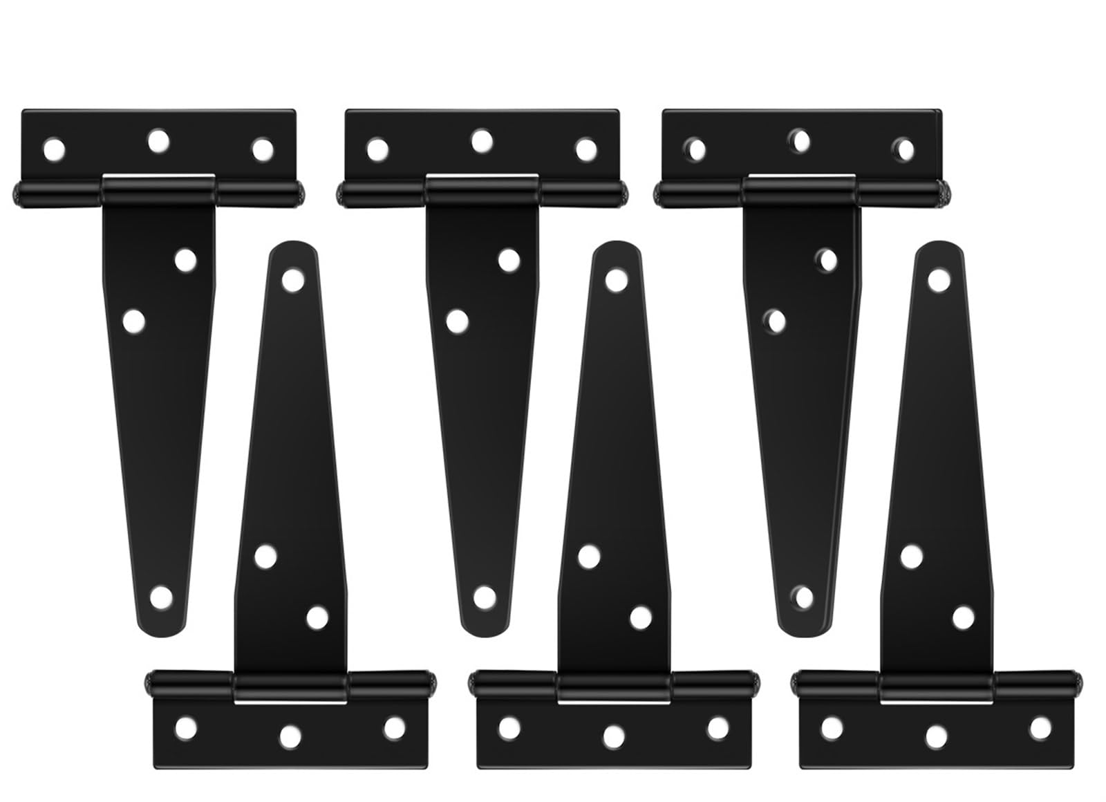 Nvsfzgiyg One Color 4 Inch T Shape Rustproof Iron Light Duty Shed Hinge Gate Strap Door Hinges 6Pcs