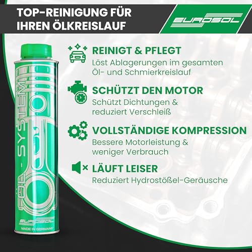 EUROSOL Öl-System Motorspülung 400ml – High-Performance Reinigung für Otto-, Diesel- & Wankelmotoren, Getriebe, Servolenkungen, Hydraulik- & Differentialsysteme, kompatibel mit Feinstfiltern